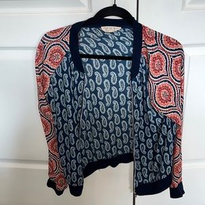Multi-print and color zip up bomber